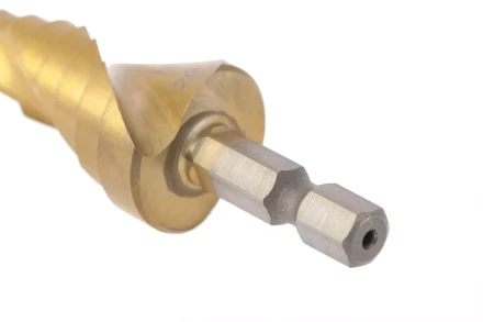 Сверло ступенчатое 4-6-8-10-12-14-16-18-20 мм HSS спиральный проф. шестигр. хвостовик MATRIX 72356 купить в Сургуте