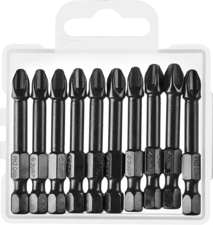 ЗУБР PH3, 10 шт, 50 мм, ударные биты, Профессионал (26021-3-50-S10) купить в Сургуте