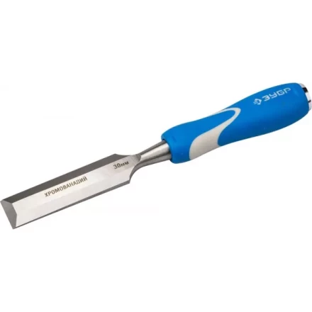 Стамеска ЗУБР &quot;ЭКСПЕРТ&quot; с ударопрочной двухкомпонетной ручкой и стальным затыльником для ударных работ, 30мм 18097-30 купить в Сургуте