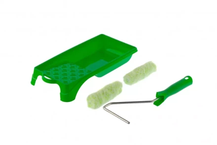 Малярный набор для работ по дереву: кювета 150 мм х 290 мм и мини-валик 110 мм Сибртех 80454 купить в Сургуте