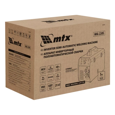 Аппарат инвертор. полуавтомат. cварки MTX MIG-220S 94304, 220A, ПВ 60%, катушка 5 кг купить в Сургуте