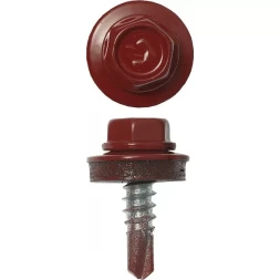 Саморезы ЗУБР &quot;ПРОФЕССИОНАЛ&quot; окраш., RAL 3003 рубин.-красн., для крепл. кров. матер. к металл. констр., 5.5x19мм, 500шт 4-300315-55-019-3003