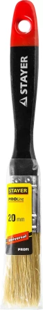 Кисть плоская STAYER &quot;UNIVERSAL-PROFI&quot;, светлая натуральная щетина, деревянная ручка, 20мм 0104-020 купить в Сургуте