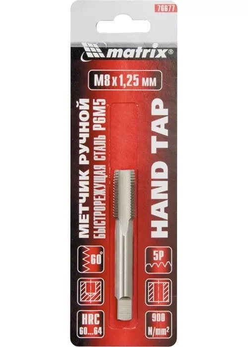 Метчик ручной М12 х 1,75 мм Р6М5 MATRIX 76696 купить в Сургуте