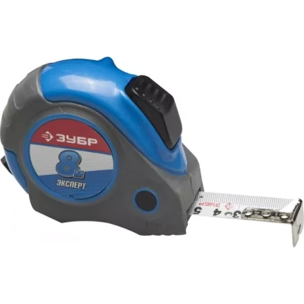 Рулетка ЗУБР &quot;ЭКСПЕРТ&quot;, двухкомпонентный корпус, автостоп, 8м/25мм 34057-08-25_z02 купить в Сургуте