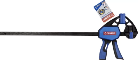 Струбцина ЗУБР&quot;ПРОФЕССИОНАЛ&quot;ручная пистолетная, корпус нейлон,армир фиберглассом,двухкомп ручки,метал рейка,450/645мм,150кгс 32243-45 купить в Сургуте