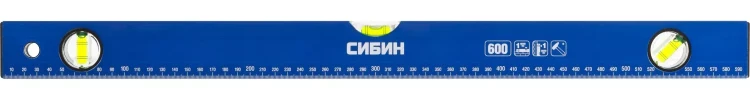 Уровень СИБИН коробчатый, 3 противоударных ампулы, измерительная линейка, 60см 34605-060 купить в Сургуте