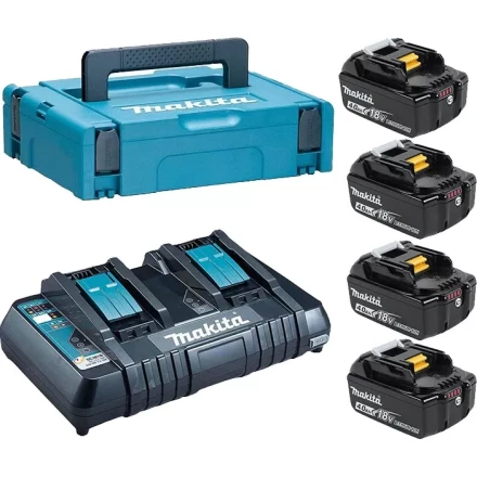 Набор 4 аккумулятора Makita BL 1840B 198489-5, 4 Ач и Зарядное устройство DC 18 RD в MakPac купить в Сургуте