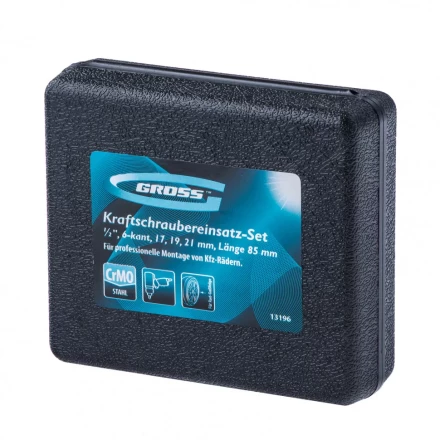 Набор головок ударных шестигранных для колесных дисков 17 19 21 мм 1/2&quot; 3 предмета Gross 13196 купить в Сургуте