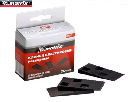 Клинья пластиковые распорные для корректировки при укладке напольных покрытий 20 шт MATRIX 88101 купить в Сургуте