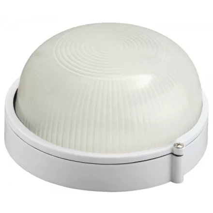 Светильник уличный СВЕТОЗАР влагозащищенный, круг, цвет белый, 60Вт SV-57251-W купить в Сургуте