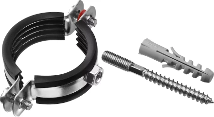 ЗУБР 1 1/2, цинк, 1 шт, трубный хомут с сантехнической шпилькой и дюбелем (37866-47-52) купить в Сургуте