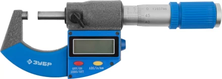 Микрометр ЗУБР &quot;ЭКСПЕРТ&quot; гладкий цифровой, МКЦ 25, диапазон 0-25мм, шаг измерения 0,001мм 34482-25_z01 купить в Сургуте