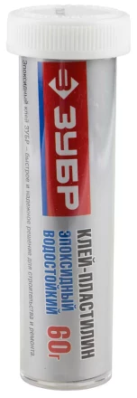 Клей-пластилин ЗУБР эпоксидный водостойкий, на блистере, 60 г 41958 купить в Сургуте