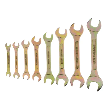 Набор ключей рожковых 6-22 мм, 8 шт, желтый цинк Сибртех 15280 купить в Сургуте