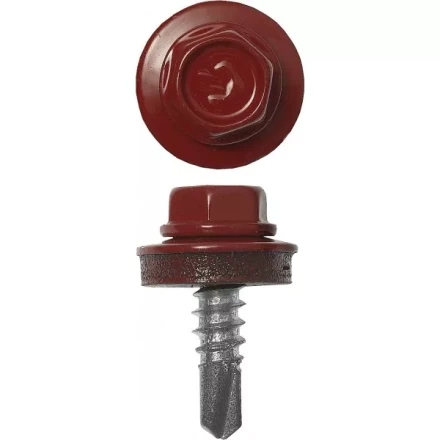 Саморезы ЗУБР &quot;ПРОФЕССИОНАЛ&quot; окраш., RAL 3003 рубин.-красн., для крепл. кров. матер. к металл. констр., 5.5x25мм, 420шт 4-300315-55-025-3003 купить в Сургуте