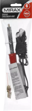 Прибор для выжигания MIRAX с набором насадок, 40 Вт, 6шт 55430-H6 купить в Сургуте
