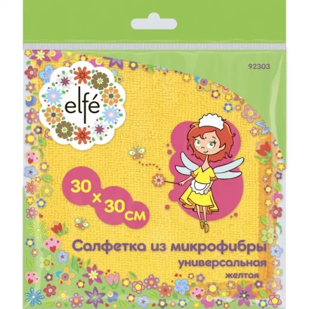 Салфетка универсальная из микрофибры желтая 300х300 мм Elfe 92303 купить в Сургуте