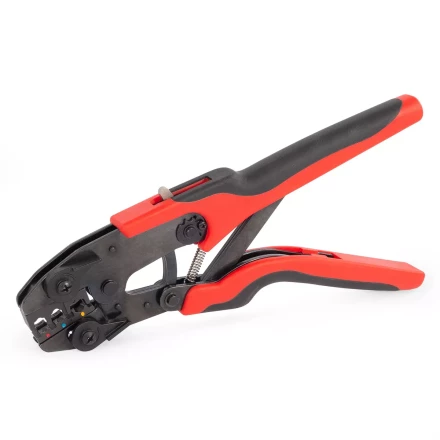 Пресс-клещи КВТ СТВ+9 с 9 матрицами МПК для опрессовки разъемов, втулочных, изолированных и неизолированных наконечников (набор) (89183) купить в Сургуте