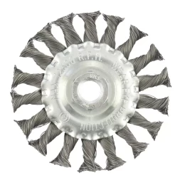 Щетка для УШМ 100 мм М14 плоская крученая проволока 0,35 мм MATRIX 74631