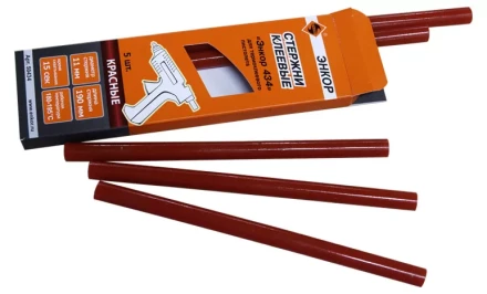 Стержень клеевой 11х190мм ЭНКОР 434 5шт красный 50434 купить в Сургуте