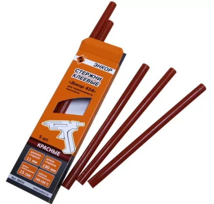 Стержень клеевой 11х190мм ЭНКОР 434 5шт красный 50434 купить в Сургуте