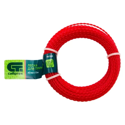 Леска для триммера овальная витая, 2.0 мм х 15 м, Россия Сибртех 961365 купить в Сургуте
