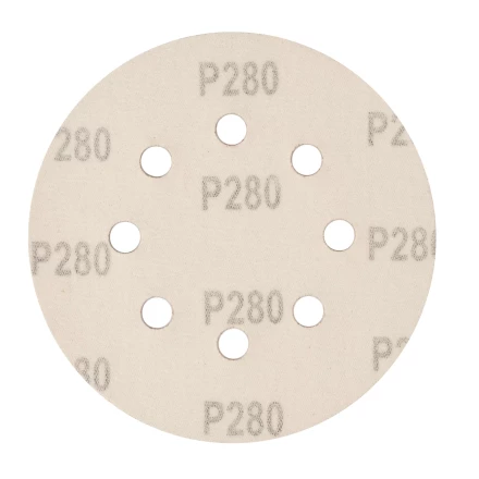 Круг абразивный на ворсовой подложке под &quot;липучку&quot;, перфорированный, P 280, 125 мм, 5 шт Сибртех 738127 купить в Сургуте