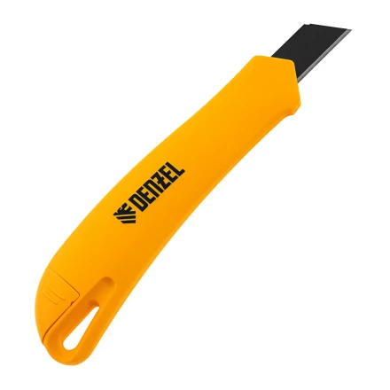 Нож Denzel, 18 мм, сменное лезвие, SK4, облегченный корпус, нажимной фиксатор, 78941 купить в Сургуте