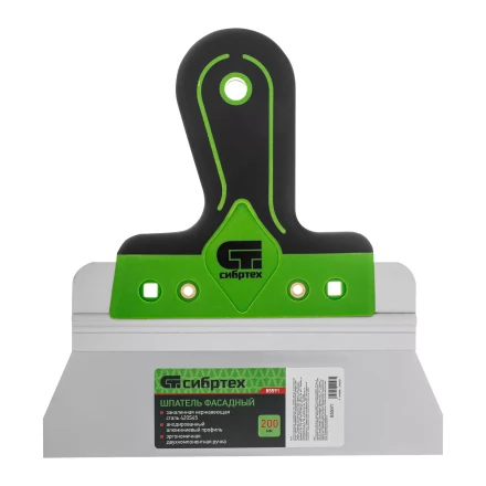 Шпатель фасадный Сибртех , нержавеющая сталь 420S45, 200 мм, 2-компонентная ручка, 85591 купить в Сургуте