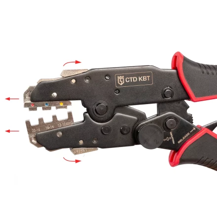 Пресс-клещи КВТ CTD+5 с механизмом быстрой смены матриц: комплект из 5 шт. для опрессовки (набор) (101859) купить в Сургуте