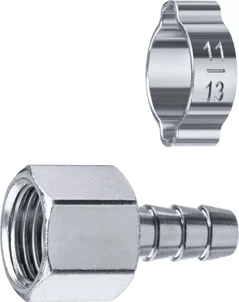 ЗУБР штуцер елочка, 8 мм - 1/4F, переходник с обжимным хомутом, Профессионал (64923-1/4-08) купить в Сургуте