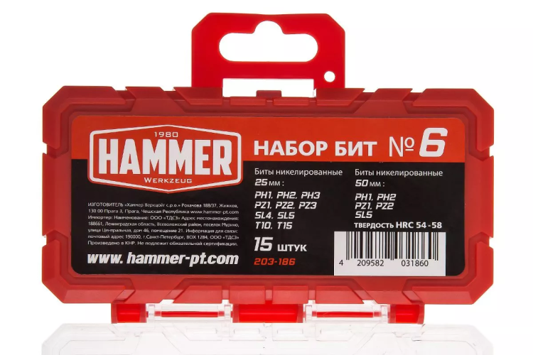 Набор бит HAMMER 203-186 купить в Сургуте