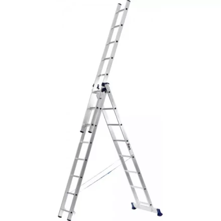 Лестница СИБИН универсальная, трехсекционная со стабилизатором, 9 ступеней 38833-09 купить в Сургуте