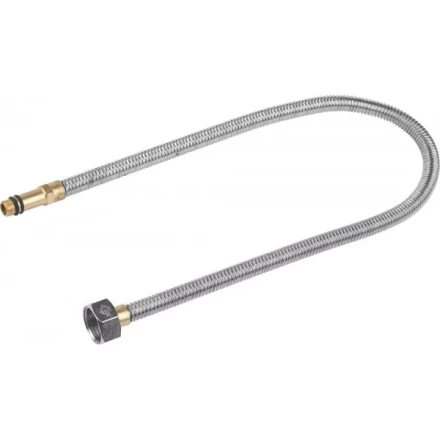 Подводка ЗУБР &quot;ЭКСПЕРТ&quot; сильфонная из нержавеющей стали, для смесителя, удлиненная, г/ш (гайка-штуцер), 1/2&quot;, 0,6м 51013-060 купить в Сургуте