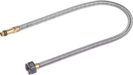 Подводка ЗУБР &quot;ЭКСПЕРТ&quot; сильфонная из нержавеющей стали, для смесителя, удлиненная, г/ш (гайка-штуцер), 1/2&quot;, 0,6м 51013-060 купить в Сургуте