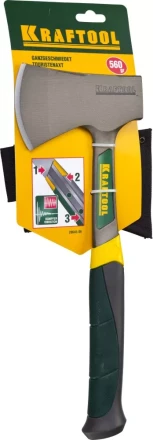 Топорик KRAFTOOL туристический цельнокованый с трехкомпонентной рукояткой, в чехле, 0,6 кг 20645-06 купить в Сургуте