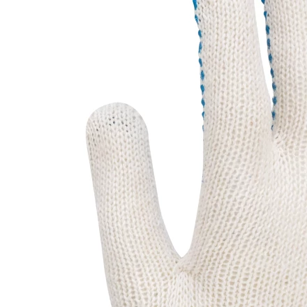 Перчатки трикотажные усиленные, с ПВХ точкой, 7 класс вязки Россия 677745 купить в Сургуте