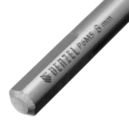 Сверло спиральное по металлу Denzel, 8 х 165 мм, Р6М5, Golden Tip, удлиненное, 718260 купить в Сургуте