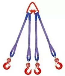 Строп текстильный четырехветвевой 4СТ 8 т  L=4.5 м SF7 90 мм Звено РТ-3