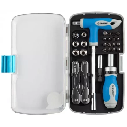 Набор  ЗУБР &quot;ЭКСПЕРТ&quot; универсальный, слесарно-монтажный и многофункциональный инструмент в пластмассовом боксе, 35предм 25290-H35 купить в Сургуте