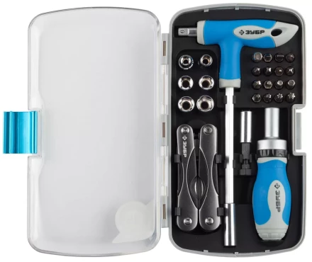 Набор  ЗУБР &quot;ЭКСПЕРТ&quot; универсальный, слесарно-монтажный и многофункциональный инструмент в пластмассовом боксе, 35предм 25290-H35 купить в Сургуте