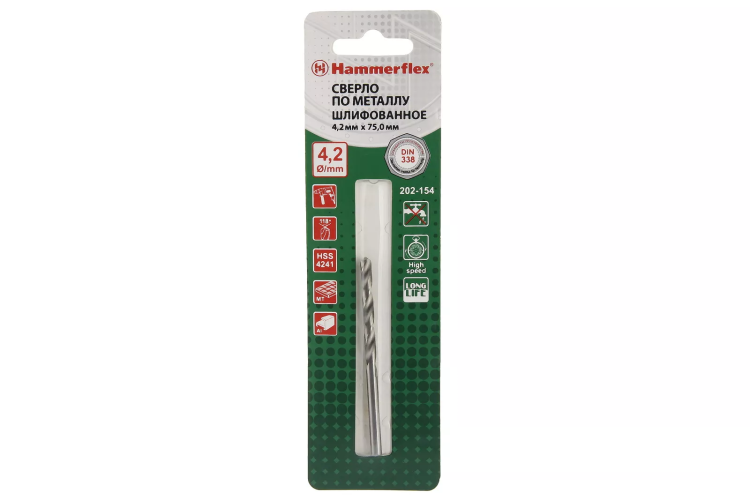 Сверло по металлу HAMMER 202-154 DR MT 4,2мм*75 купить в Сургуте