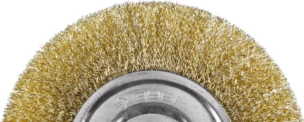 ЗУБР &quot;ПРОФЕССИОНАЛ&quot;. Щетка дисковая для УШМ, витая стальная латунированная проволока 0,3мм, 150х22мм 35187-150_z01 купить в Сургуте