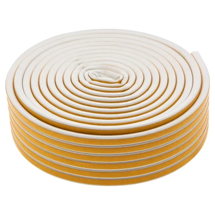 Уплотнитель резиновый, 24 м, профиль &quot;D&quot;, белый Сибртех 88903 купить в Сургуте