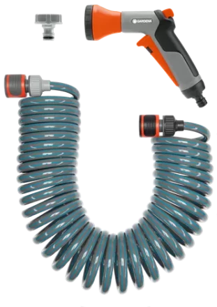 Шланг спиральный 10 м для террас с фитингами и наконечником  &quot;Домашнее садоводство&quot; GARDENA купить в Сургуте