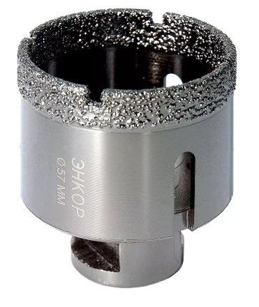 Коронка алмазная по керамограниту D 57 мм для УШМ сух. рез Энкор 48313 купить в Сургуте