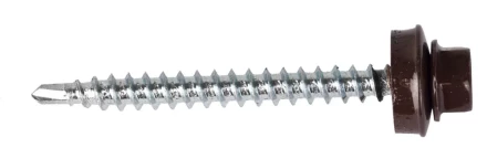 Саморезы ЗУБР &quot;ПРОФЕССИОНАЛ&quot; окраш., RAL 8017 шокол.-коричн., для крепл. кров. матер. к дерев. обреш., 4.8x50мм, 250шт 4-300315-48-050-8017 купить в Сургуте