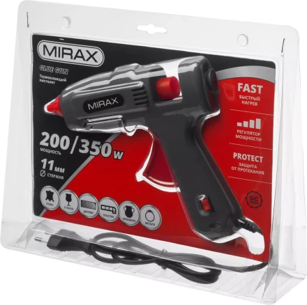 Пистолет клеевой (термоклеящий) электрический, MIRAX 06807, 200Вт/350Вт, 220В, 11мм 06807 купить в Сургуте
