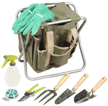 Скамейка GRINDA садовая складная, двухсторонняя, с сумкой и набором инструментов, 7предметов 8-422353-H8_z01 купить в Сургуте